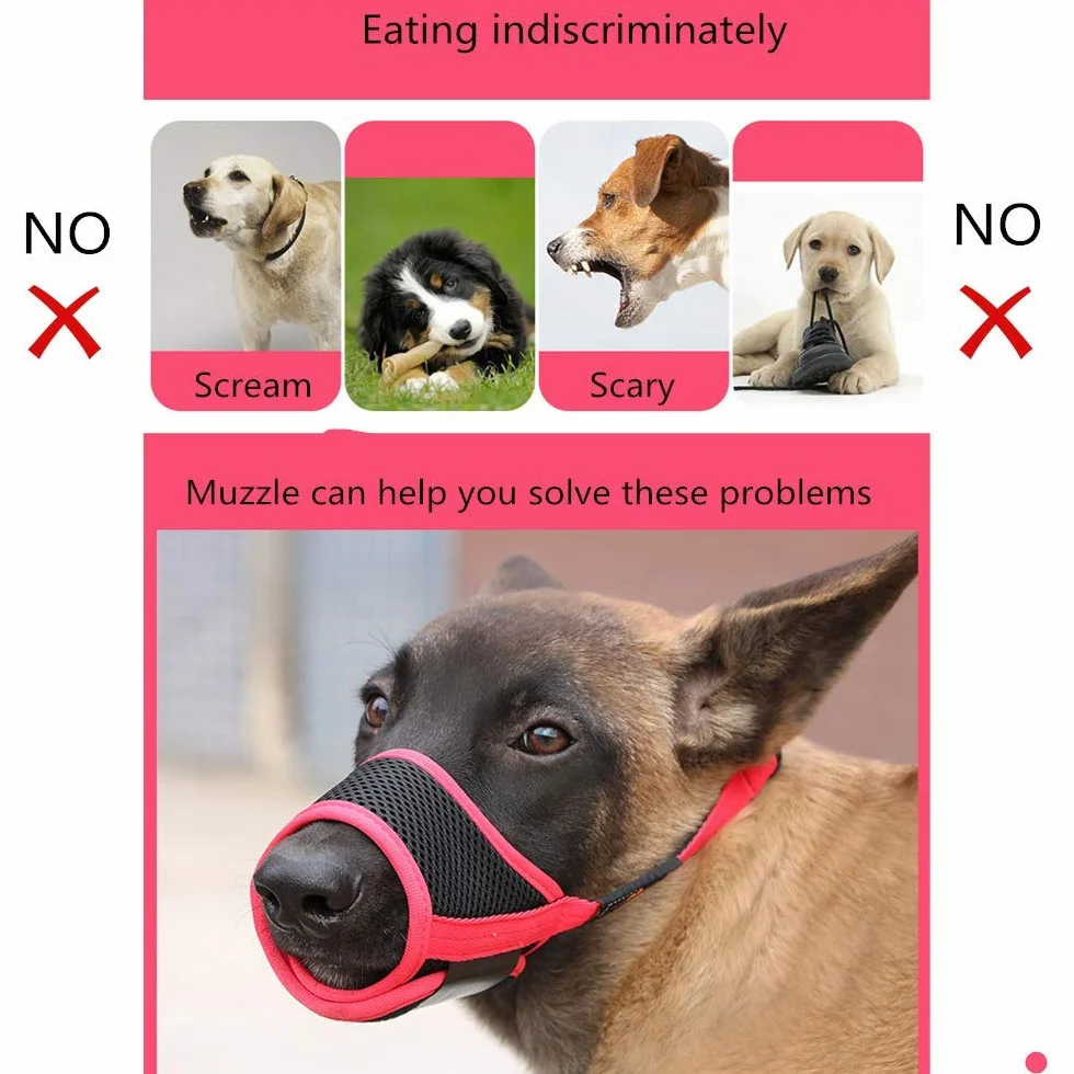 HEELE Muselière Souple Réglable pour Chiens en Nylon - Anti-Aboiement et Anti-Morsure - pour Petits et Moyens Chiens, Noir, M