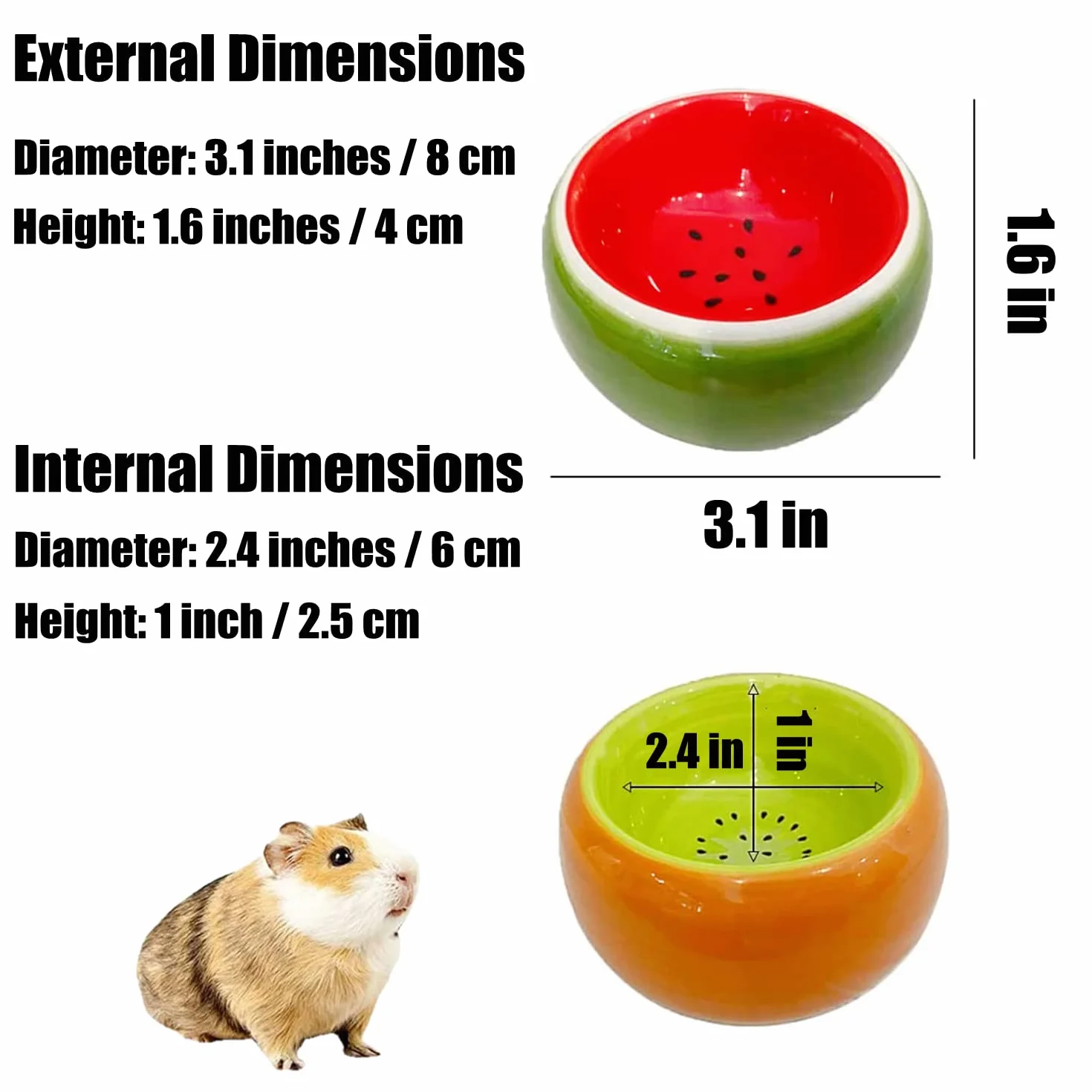 Lot de 3 Mangeoire en Céramique pour Rongeur Gamelle Petits Animaux Hamster Cochon d'Inde