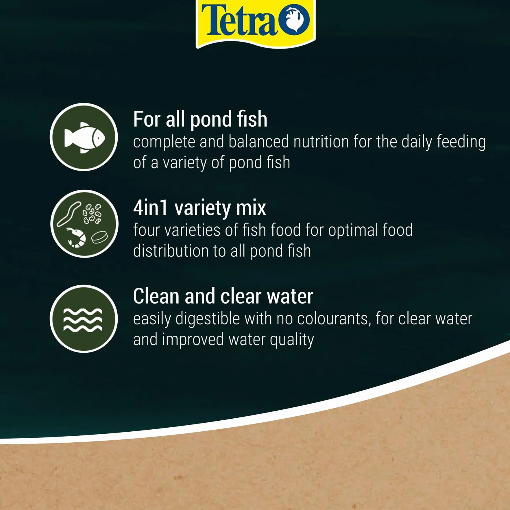 Tetra Pond Multi Mix Nourriture poissons d'étang Mélange flocons bâtonnets plaquettes gammares Seau 10 l