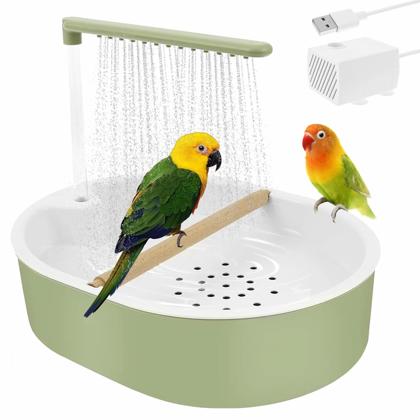 Douche à Oiseaux, Douche pour perroquets, Baignoire Automatique Oiseaux, Baignoire Multifonction avec Circulation de l'eau – Douche autonettoyante, Douche d'oiseaux, Douche Perroquet