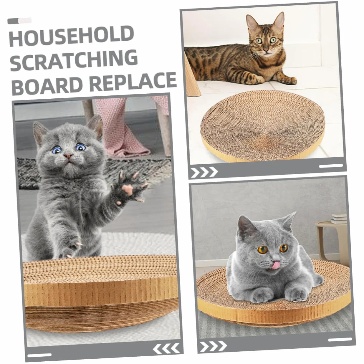 POPETPOP 3 pièces Nid de chat en papier ondulé Jouet grattoir pour chats Remplacement de griffoir pour chats Naturel noyau de remplacement carton ondulé Accessoires en carton