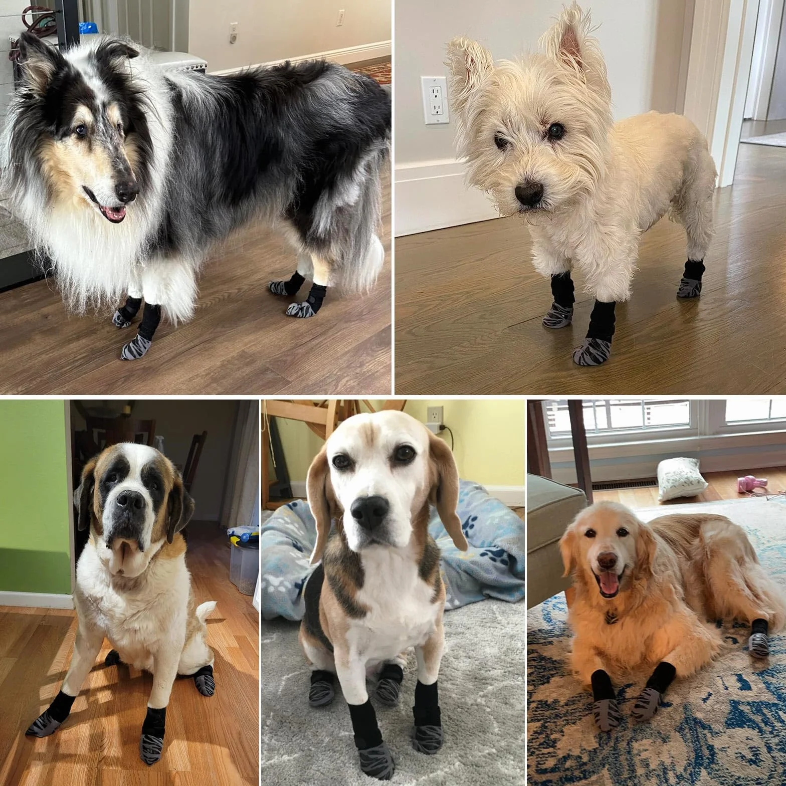 Chaussettes Antidérapantes pour Chien, Chaussettes pour Trottoirs Chauds/Froids, Protège-Pattes pour éviter Le léchage et Le Glissement pour Les Chiens De Taille Moyenne Et Grande (L)