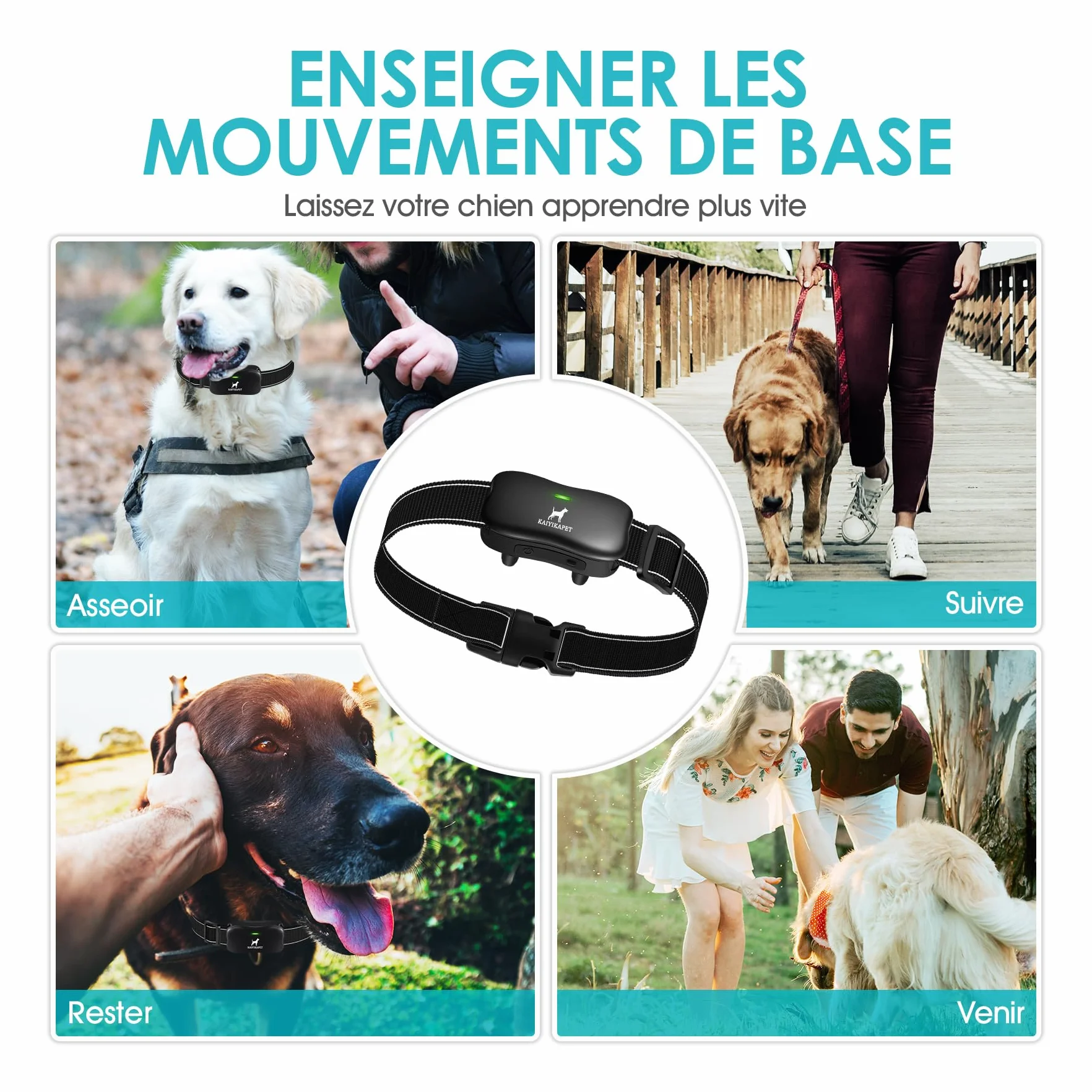 Récepteur Collier Dressage Chien, Simple sans Télécommande, 14 Niveaux Fonctionnalité Clôture