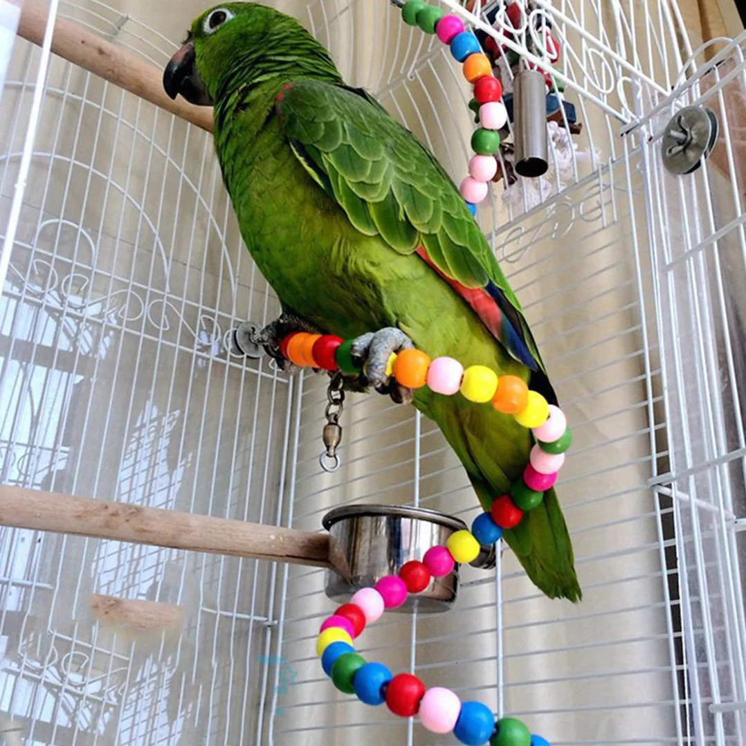 Perchoir flexible échelle en bois pour oiseaux perroquet 100cm
