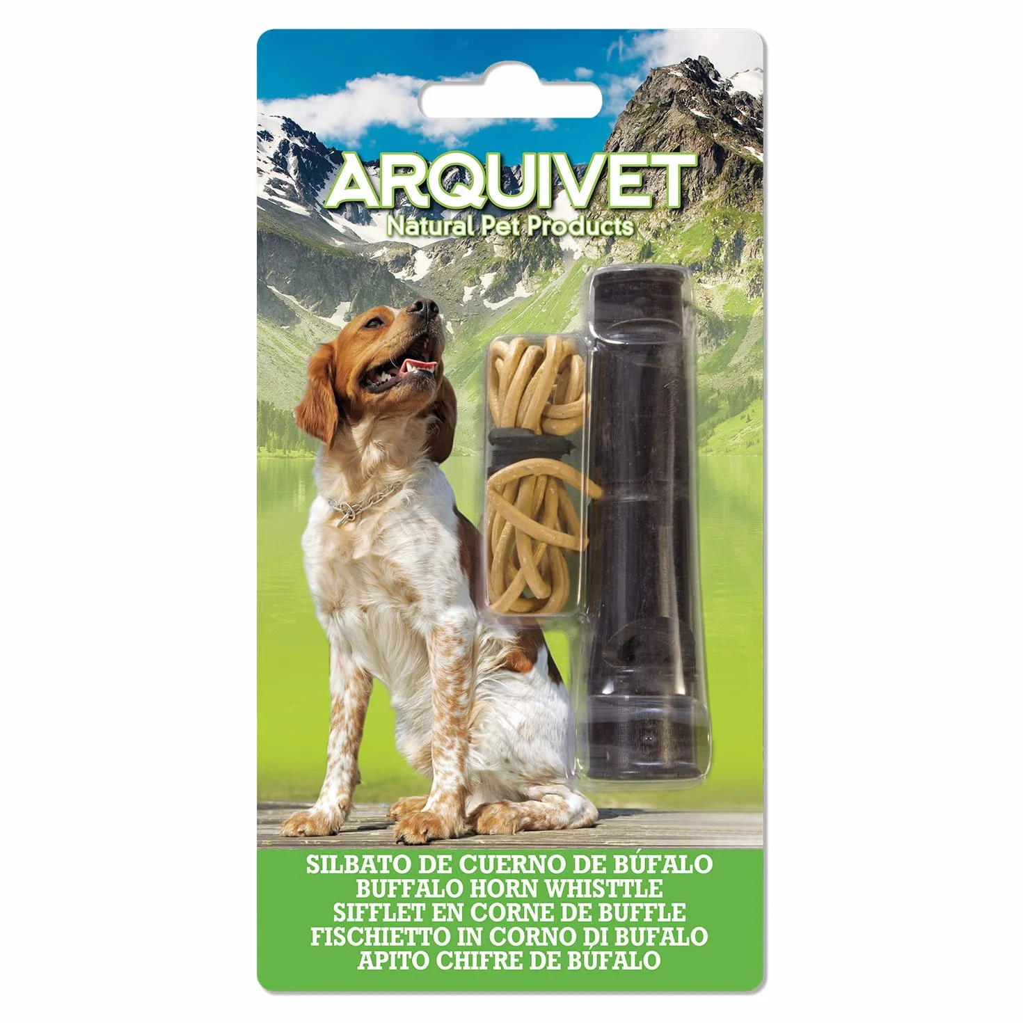 ARQUIVET Sifflet de corne de buffle 9 cm Silbate pour chien