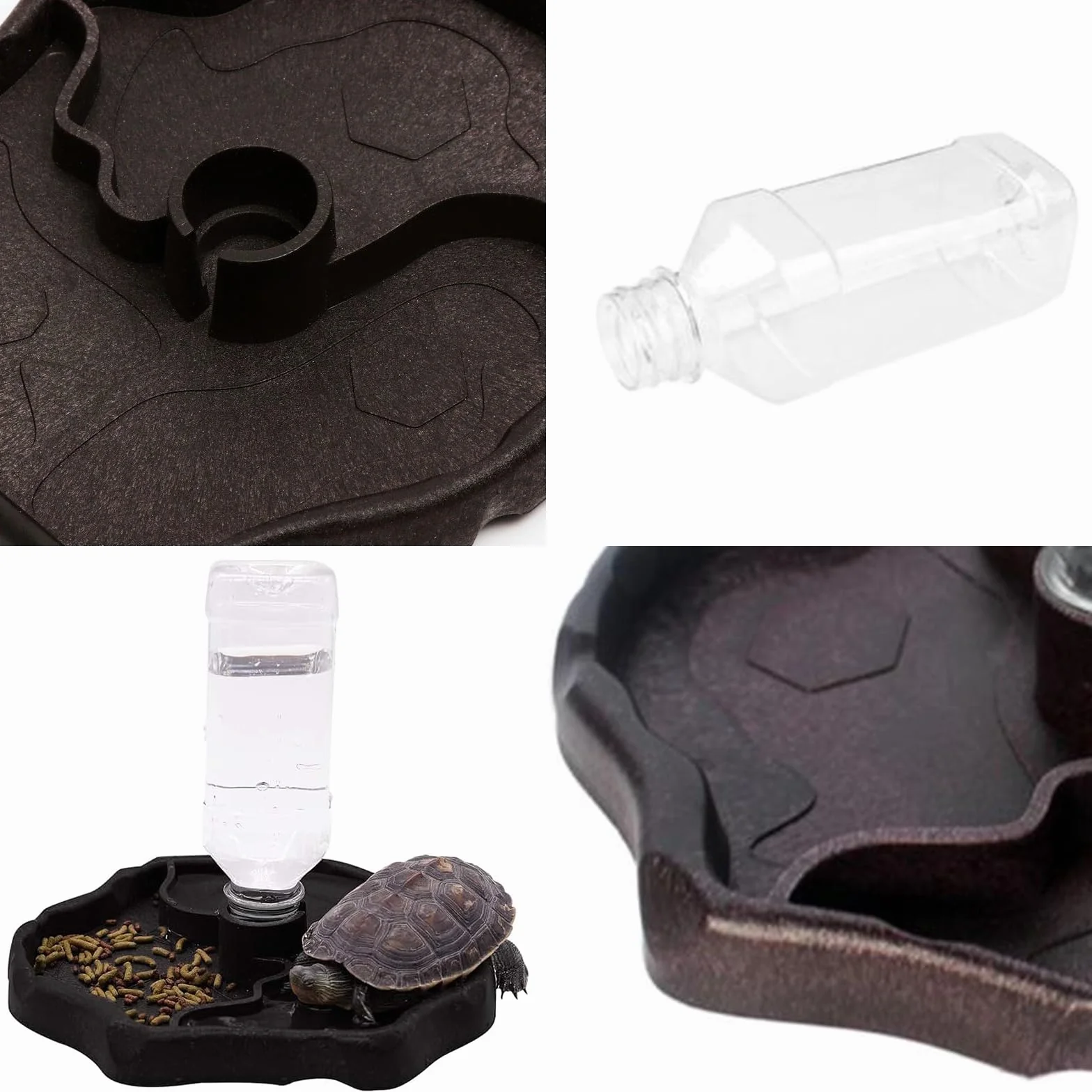 Distributeur d'eau pour Reptile 2 en 1, Mangeoire Tortue Terrestre avec Plat en Plastique