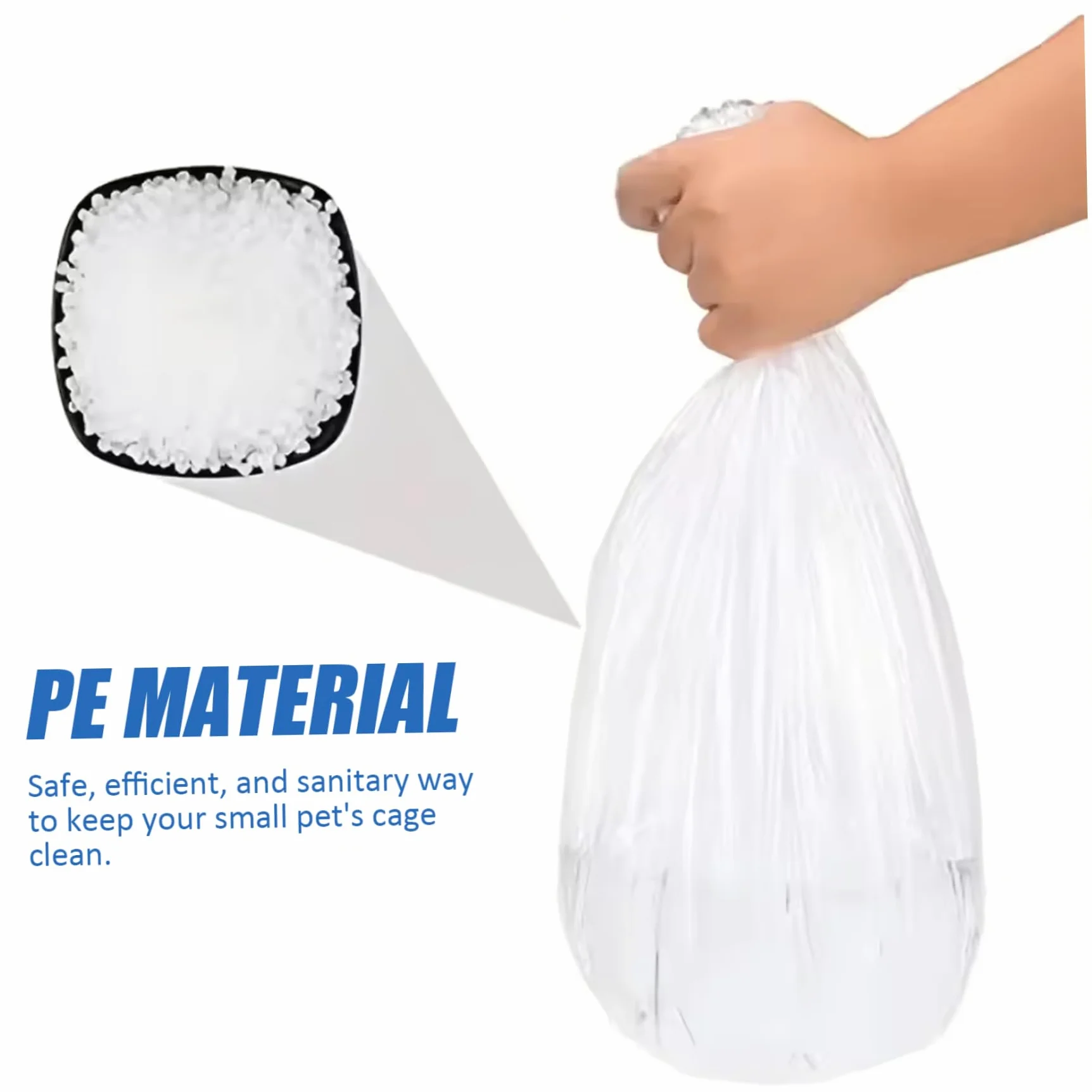 Doublures de Cage Lapin Jetable en Plastique Transparent Anti-Fuite 100 pièces