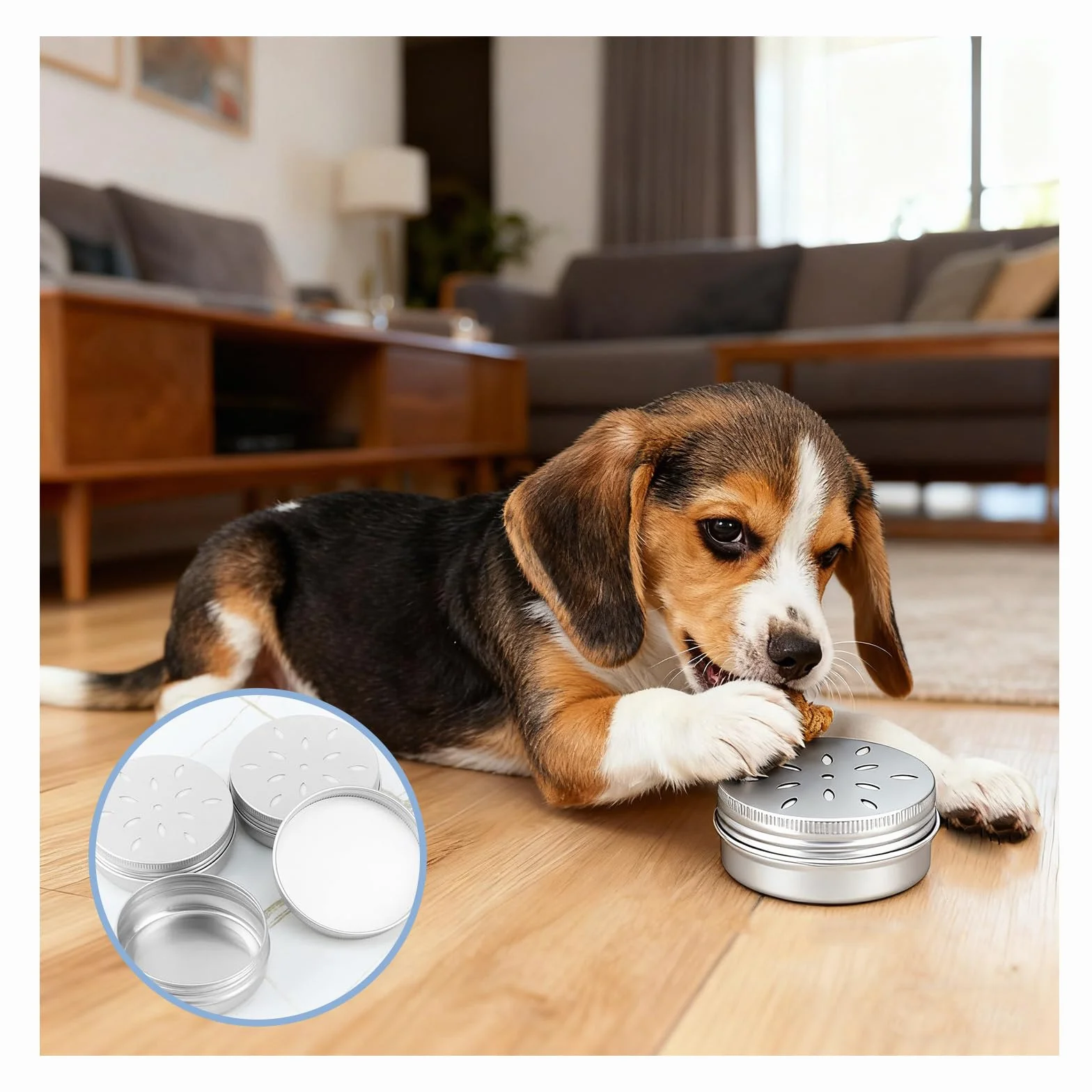 Récipients anti-odeurs 60 ml pour chiens à renifler, en aluminium, réutilisables