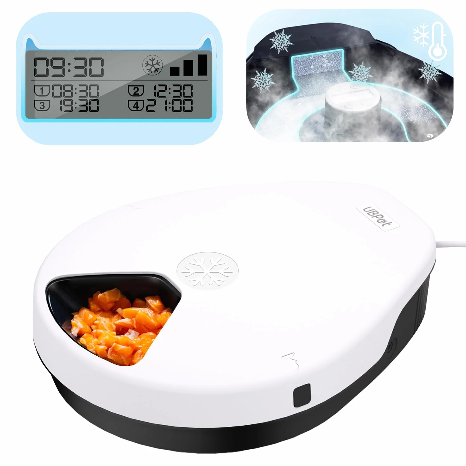 UBPET F10 Distributeur automatique de nourriture pour chat avec refroidissement à semi-conducteurs et minuterie