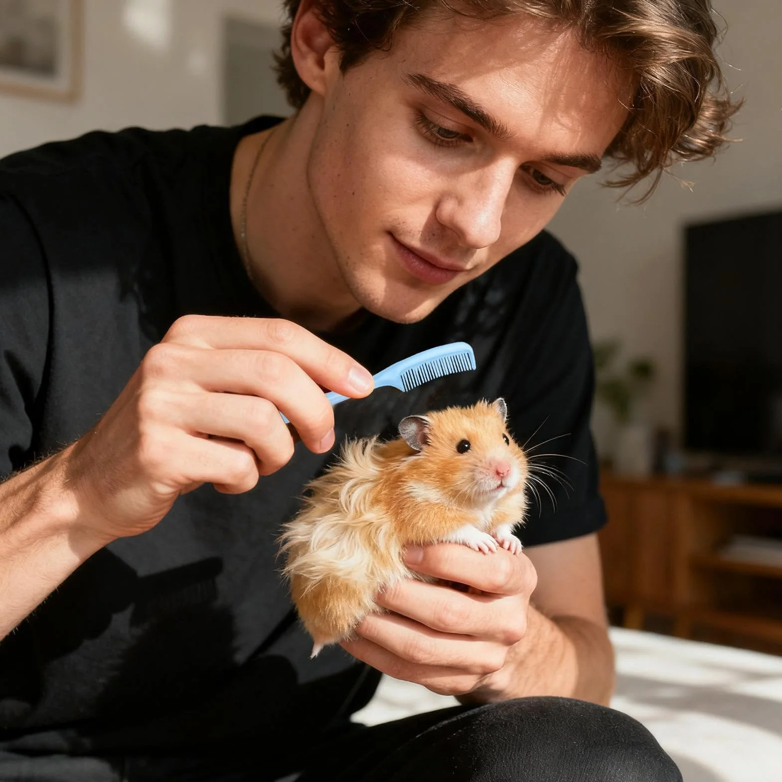 Brosse de nettoyage pour petits animaux | Brosse de nettoyage pour hamster, furet d'intérieur, pelage, peau sensible, soins quotidiens