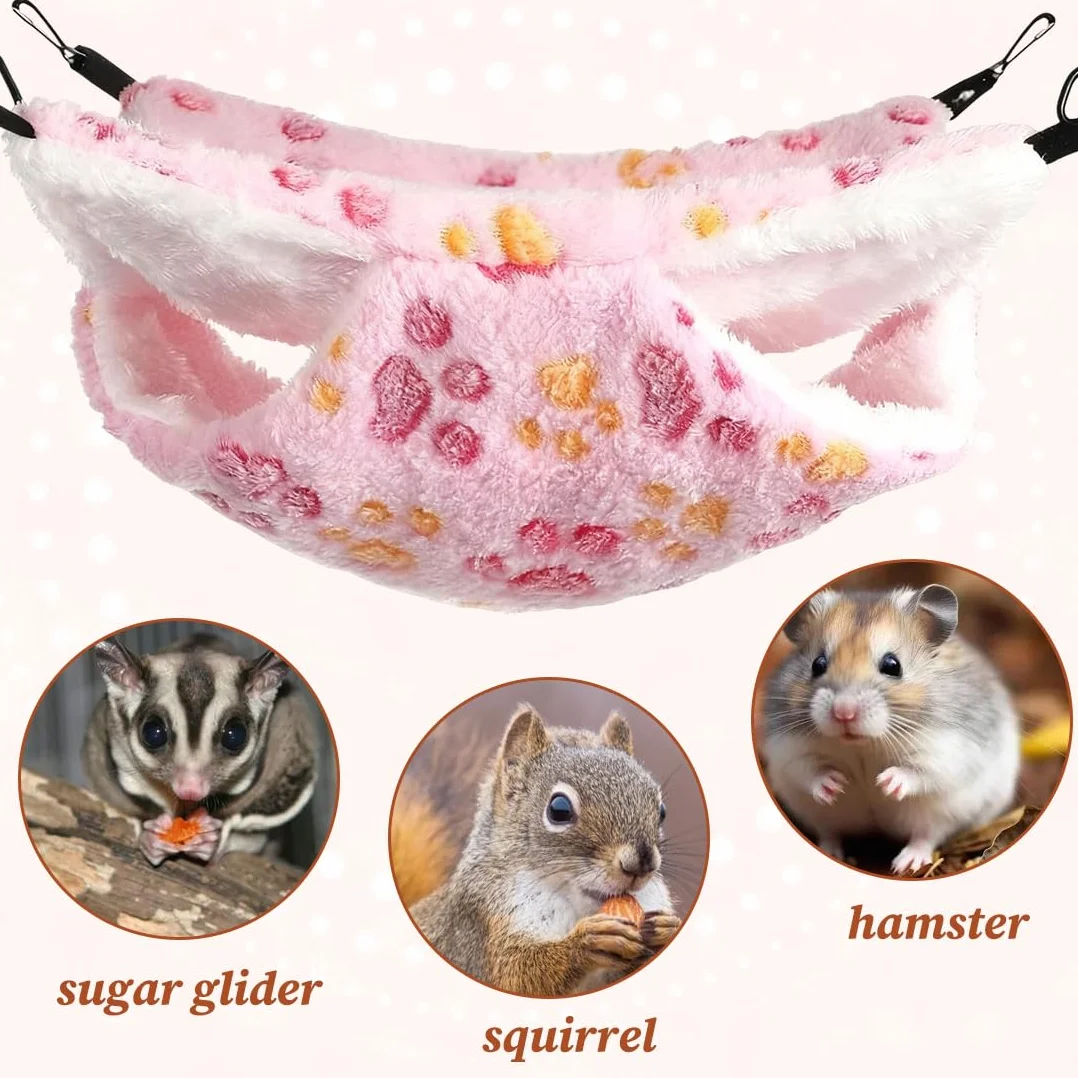 1 Pièce Hamac pour Cochons d'Inde et Petits Animaux, Doux et Chaud en Polaire, Accessoire pour Cage, Lit Suspendu pour Dormir, Rats, Furets, Hamsters (Étoile)
