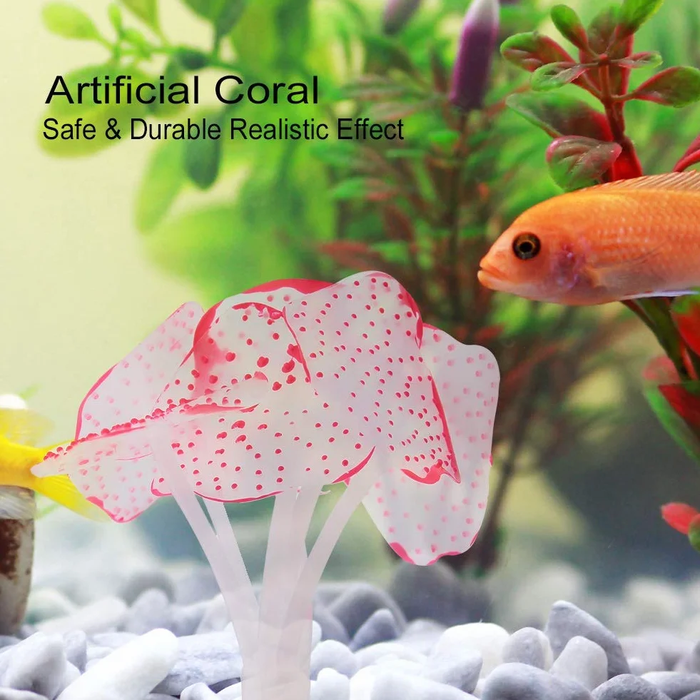 Decoration d'Aquarium Artificielle Rouge 8cm x 4.5cm 1 Unite