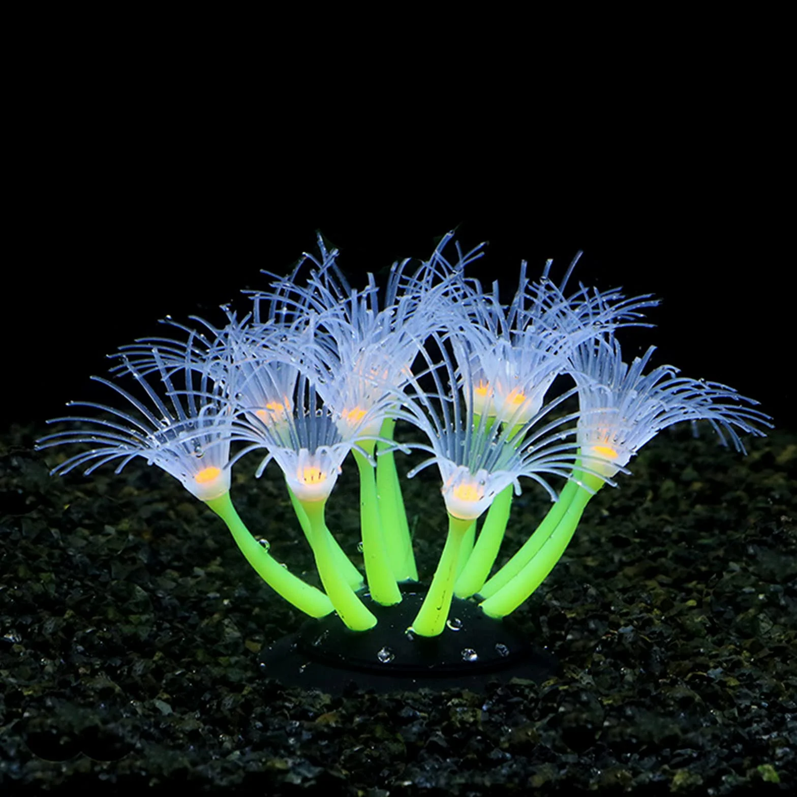 Corail artificiel lumineux en silicone pour aquarium, phosphorescent