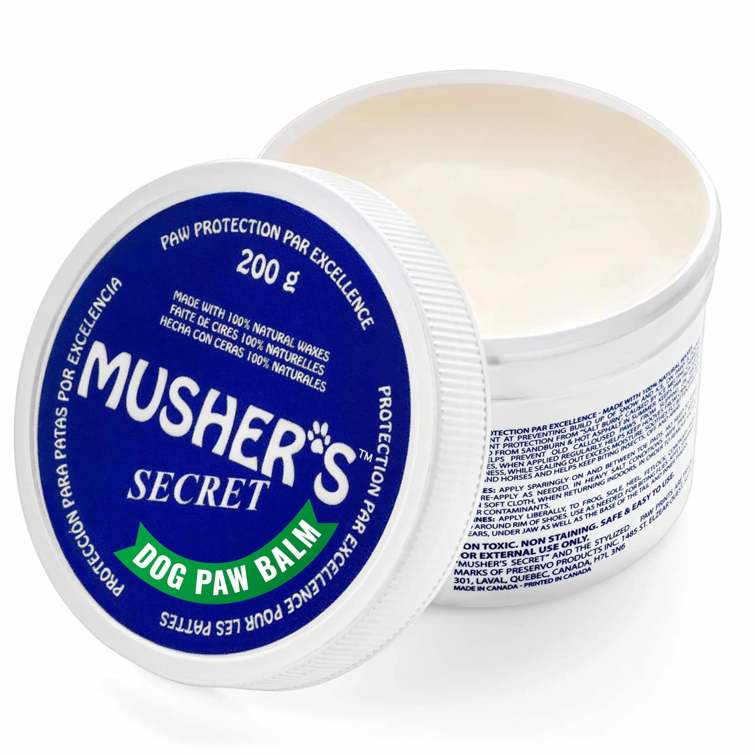 Musher's Secret Baume Coussinets Chien Protection Anti-Sel Neige 200g