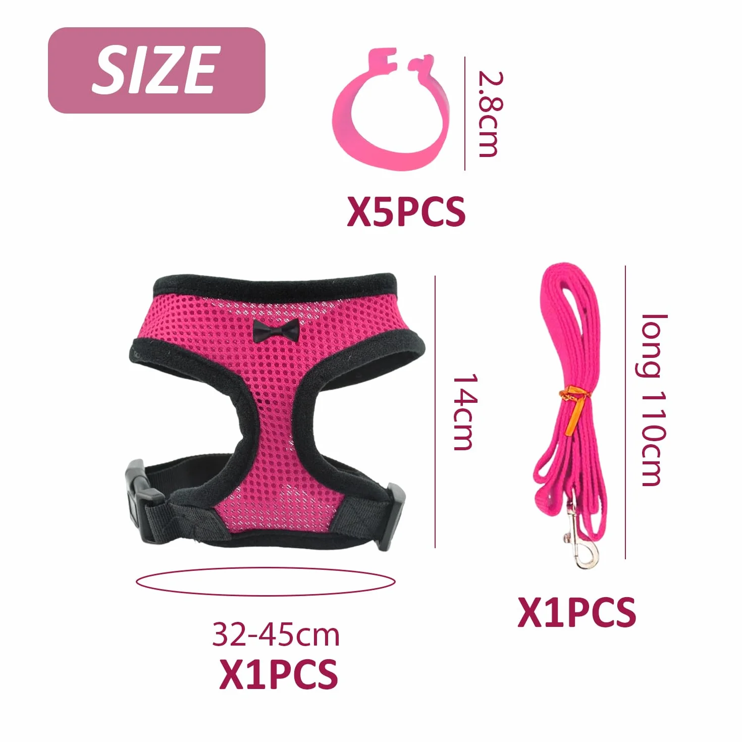 Corde de Traction pour Animaux de Compagnie, 5 Anneaux d'Identification, Réseau Confortable Respirant, Ceinture de Traction Extérieure