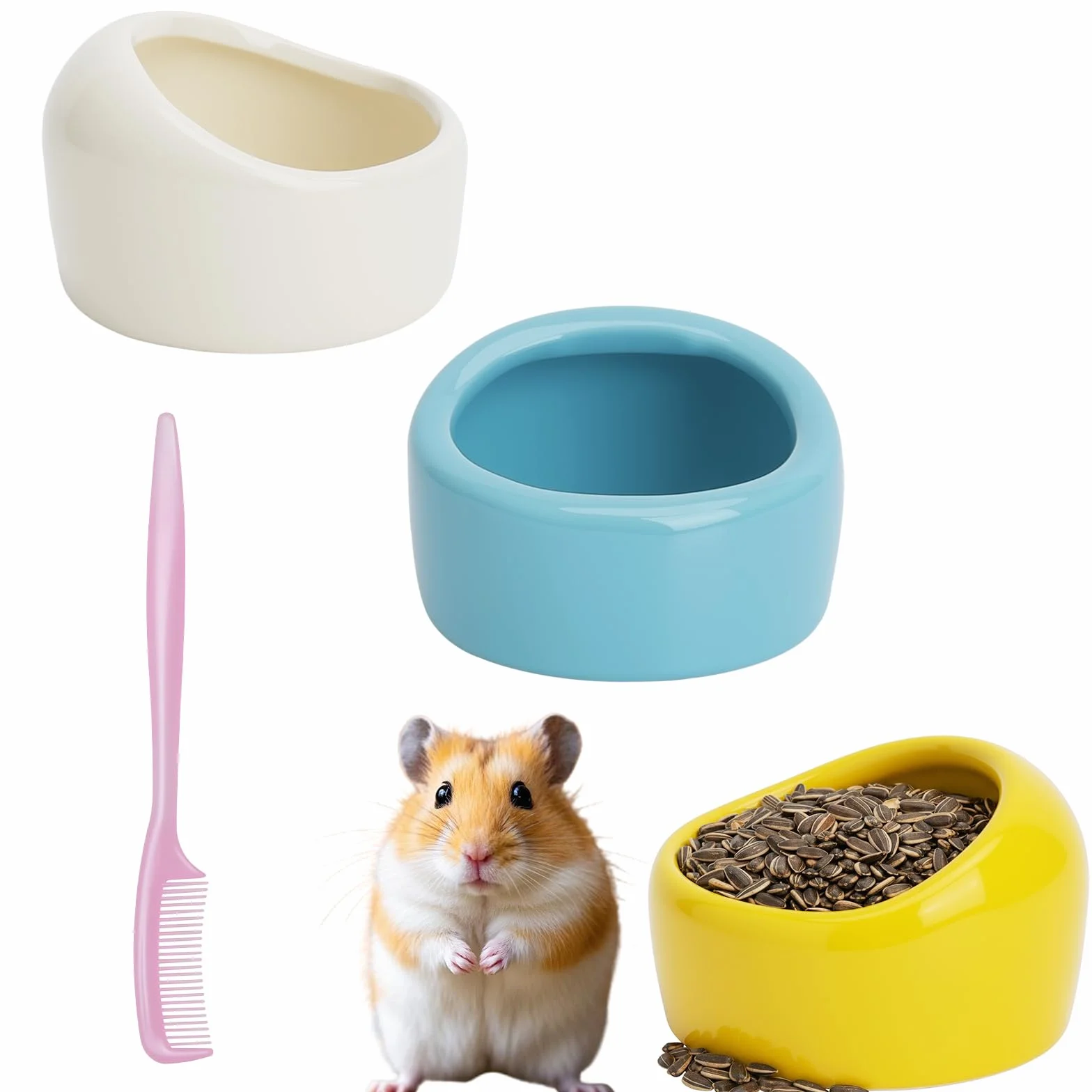 Gamelles Céramique Hamster Anti-Morsures Lot de 3 Syrien Gerbilles Souris Rats