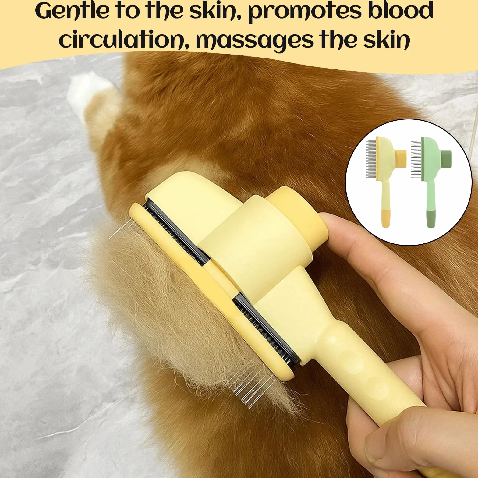 Brosse auto-nettoyante pour chat et chien, lot de 2, BONSELEM