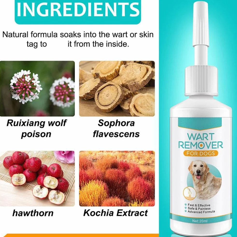 Traitement anti-verrues pour chien – Liquide à base de plantes – 20 ml