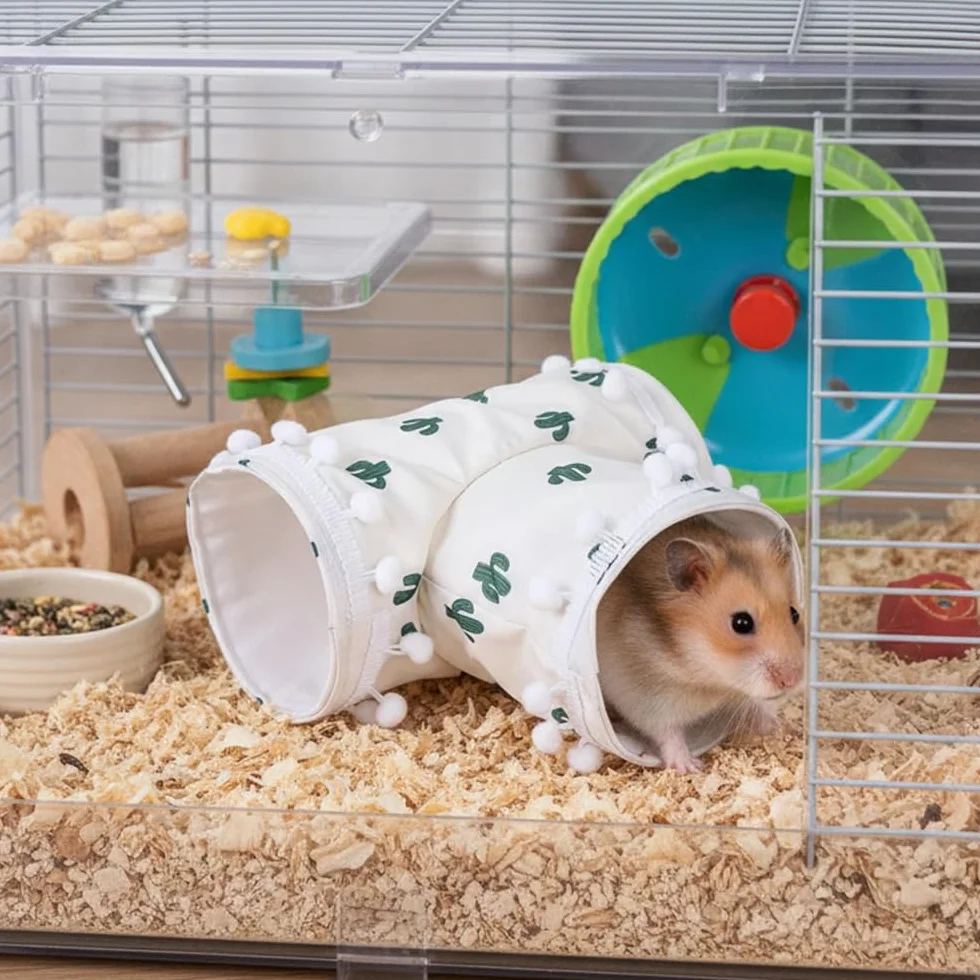 Tunnel a 3 Voies pour Cobayes,Lavable et Pliable,idéal comme Cachette pour Lapins d'Inde,Chinchillas,Hamsters,Lapins,Furets,Rats et Autres Petits Animaux