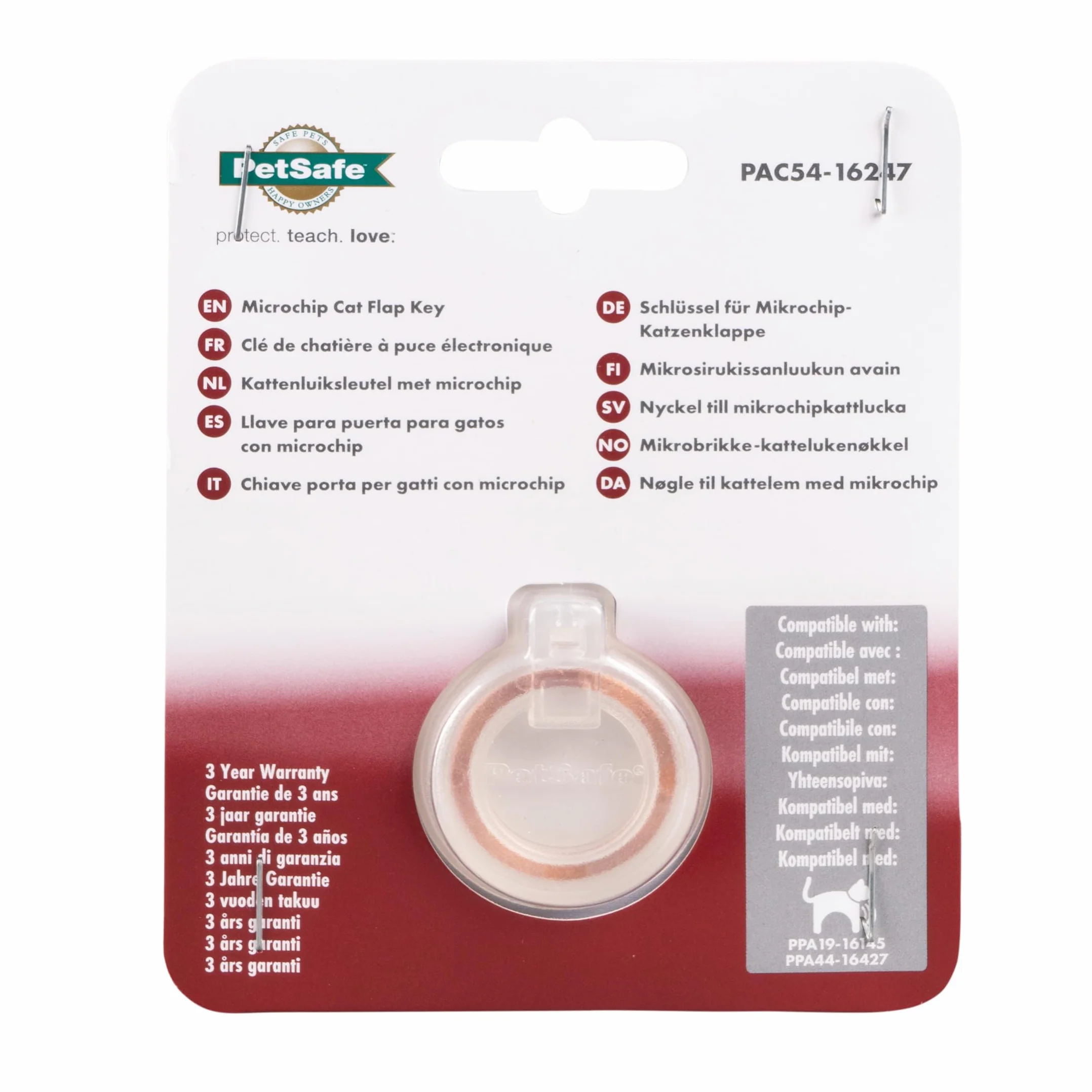 PetSafe Clé de Chatière à Puce électronique RFID sans Pile Fixation Facile