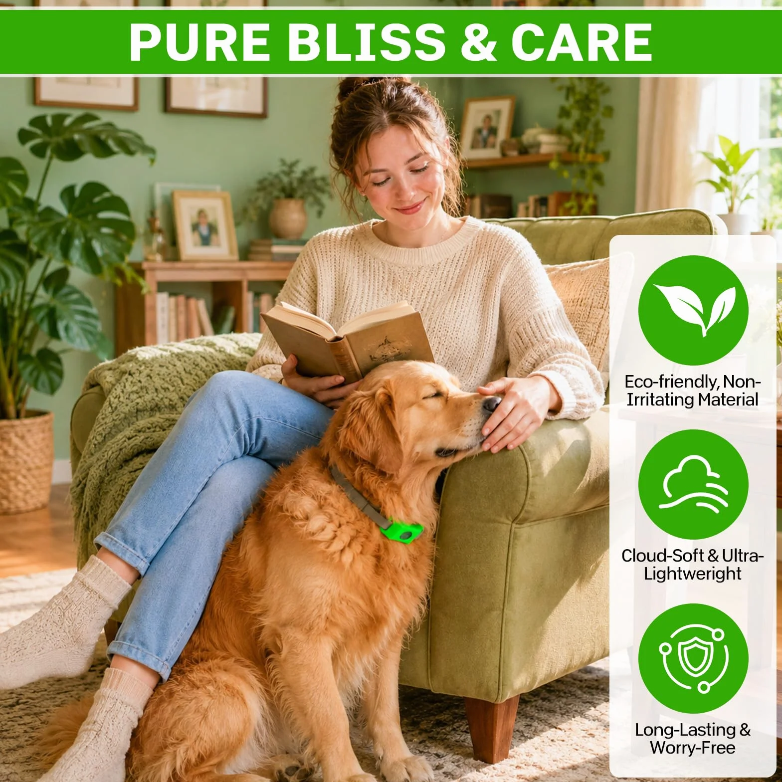 Collier Anti Puce et Tique Naturel pour Chien ZVD Pets, Répulsif Huiles Essentielles avec 2 Capsules Remplaçables, Compatible AirTag (Noir)