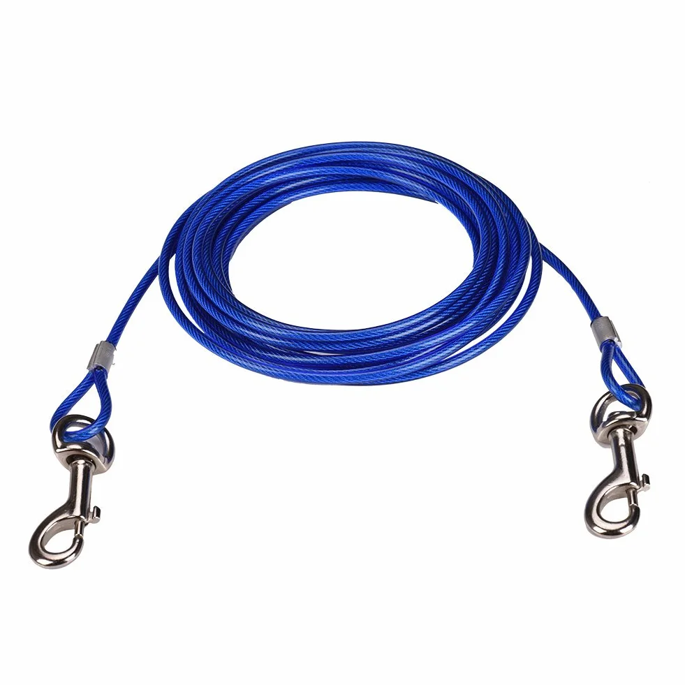 Câble d'attache pour chiens 5m Bleu pour petit moyen taille