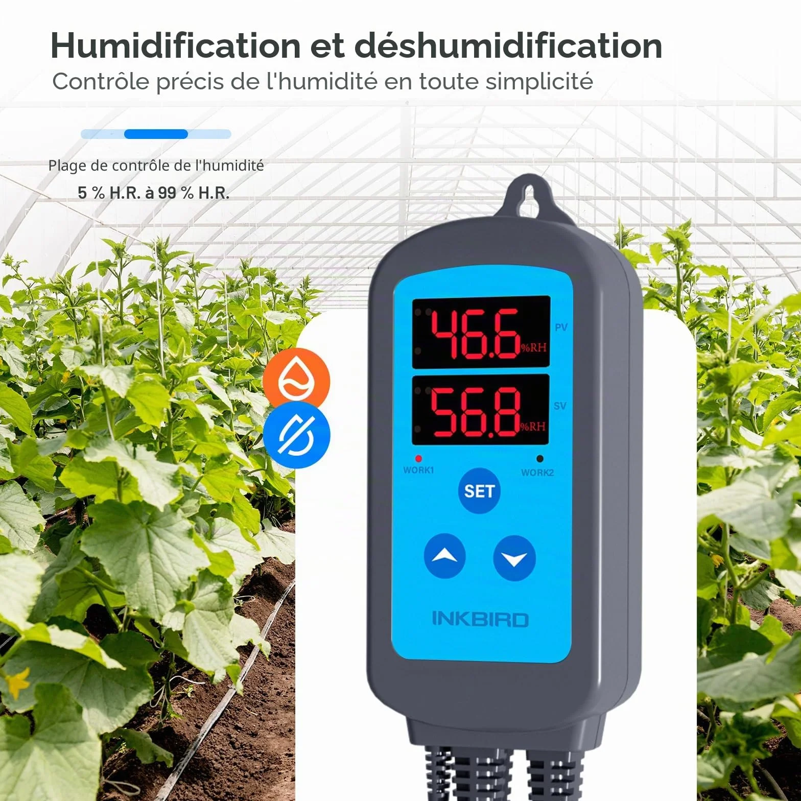 Inkbird Prise Hygrostat Contrôleur Humidité pour Humidificateur Déshumidificateur Reptile Terrarium