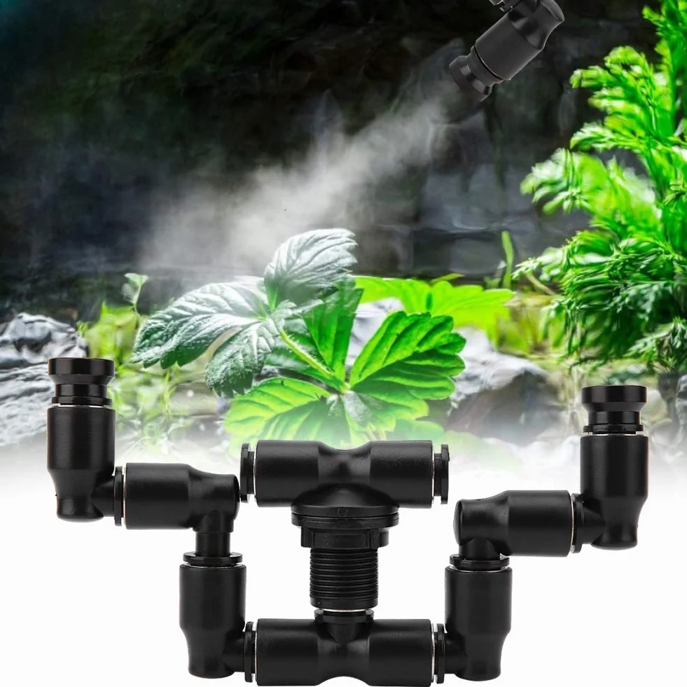 Système de Brumisation pour Reptiles Double Tête Arroseur de Brouillard 360° Réglable Terrarium