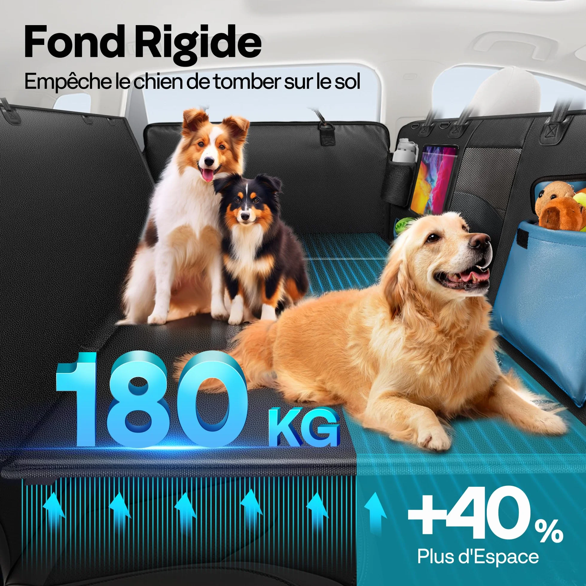 Couverture pour Chien Voiture Siège Arrière Imperméable Anti-Rayures Protection Latérale Fenêtre de Visualisation SUV Petits Camions