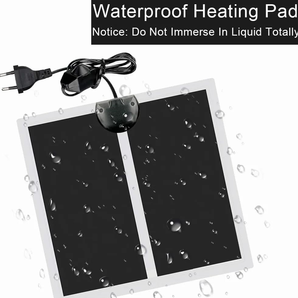 Tapis Chauffant Reptile 5W pour Terrarium avec Contrôle de Température Réglable 14x15cm