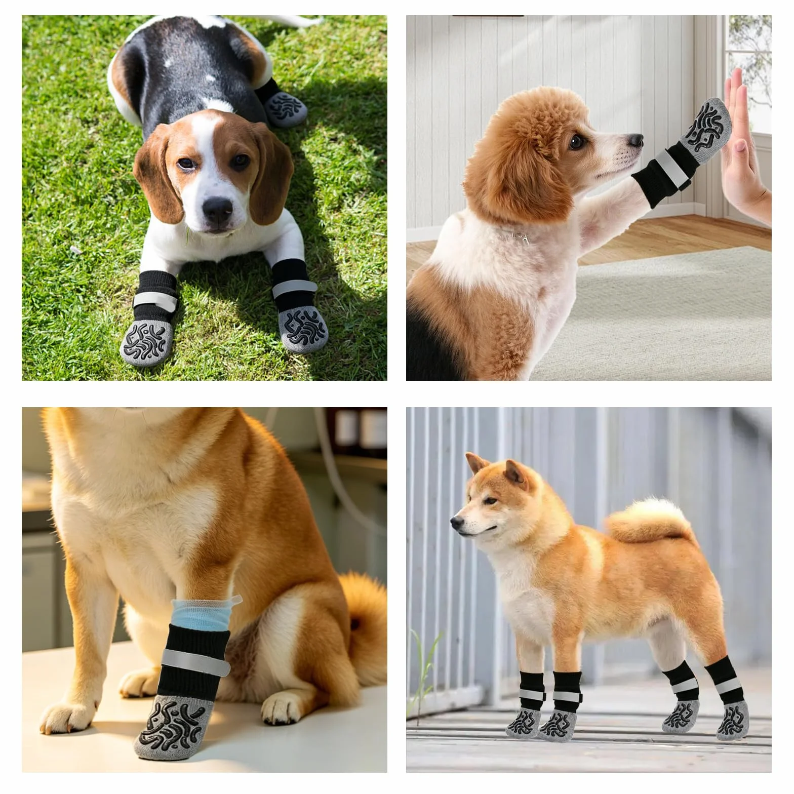 Bottes Chaussettes Chien Antidérapante Semelle Silicone Chaussures Protection Plaie Accessoires Marche Extérieur Animaux