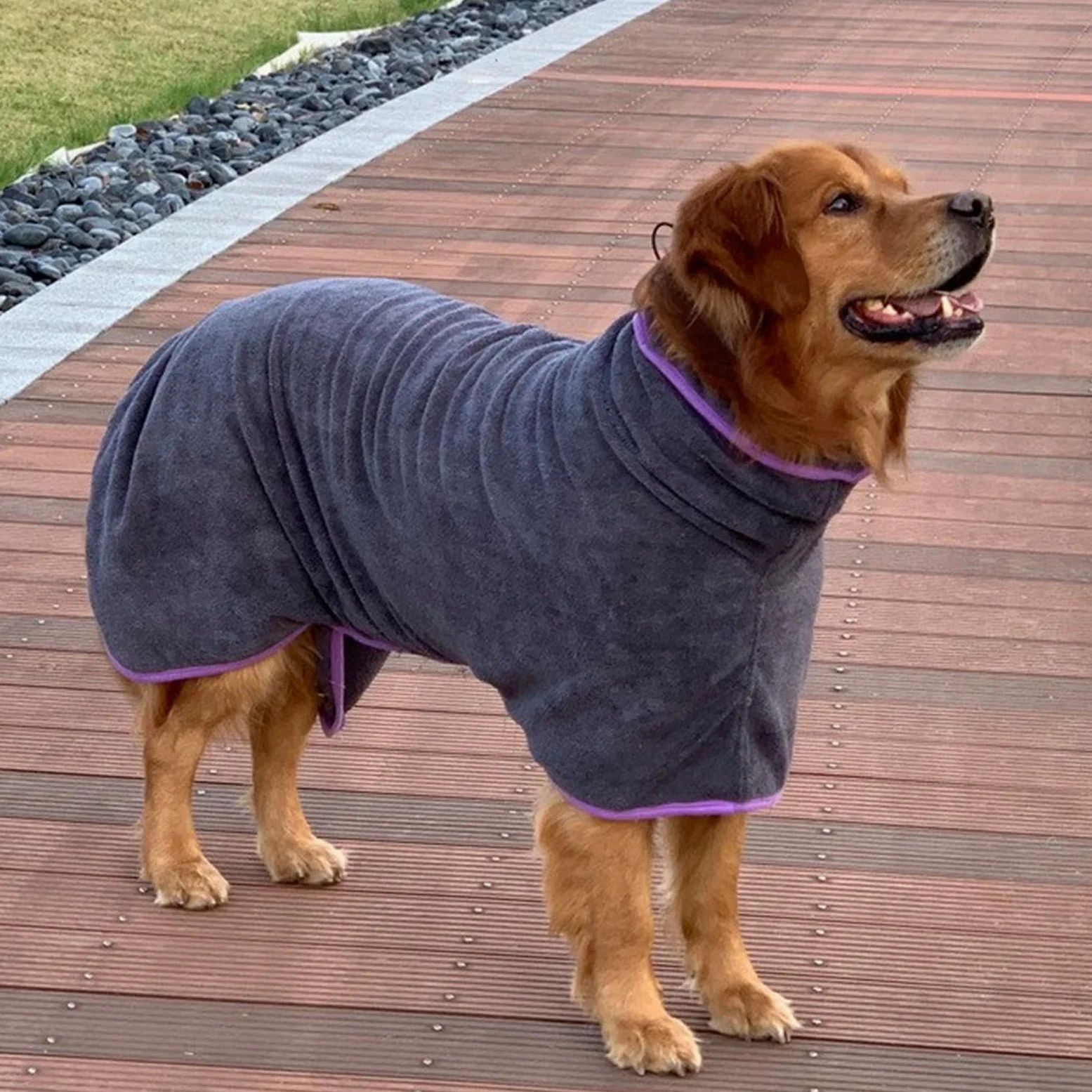 Peignoir Séchant pour Chien Serviette en Microfibre Douce à Séchage Rapide | Robe De Bain Pour Chien Idéal pour le Toilettage à la Maison, les Voyages, l'Hiver, la Baignade, les Jours de