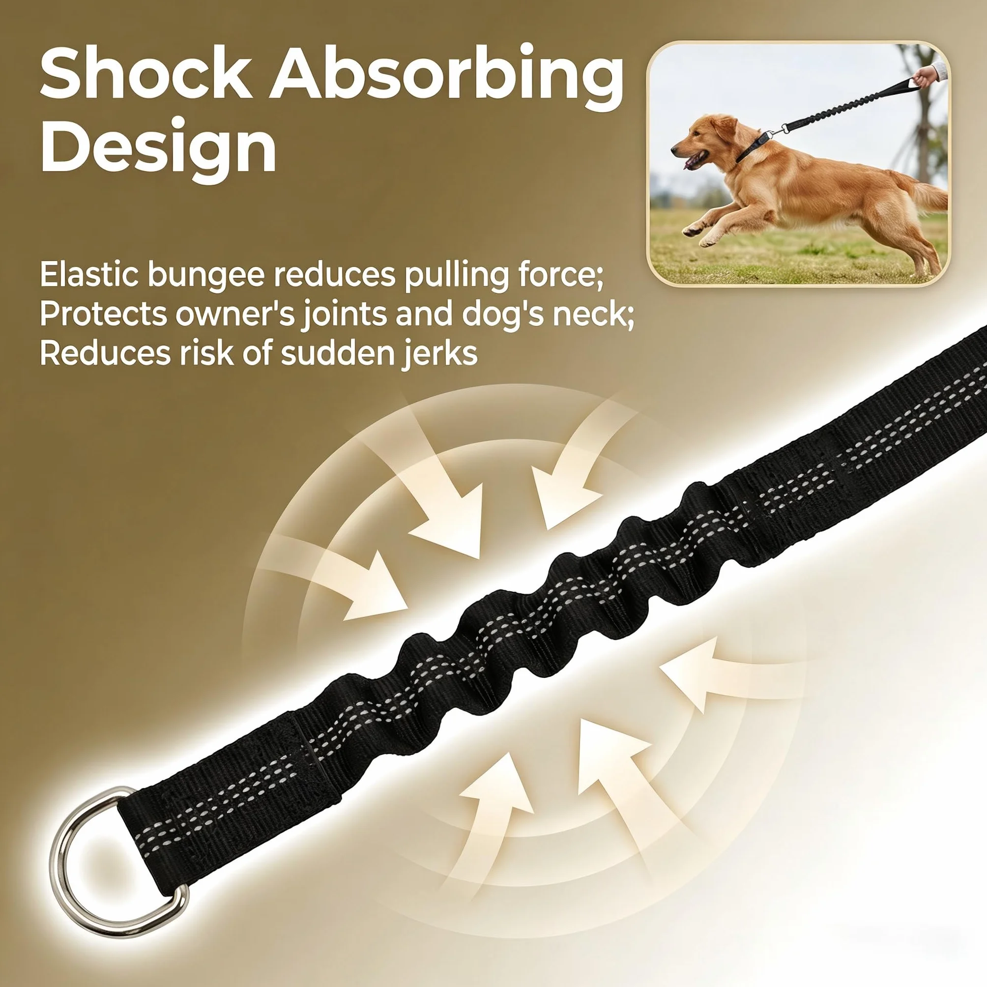 Ceinture Chien Voiture 75cm Réglable, Laisse de Sécurité Élastique en Nylon avec Amortisseur de Chocs, Attache Harnais Universelle Mousqueton Rotatif 360 Degrés pour Voyage et Transport, Noir