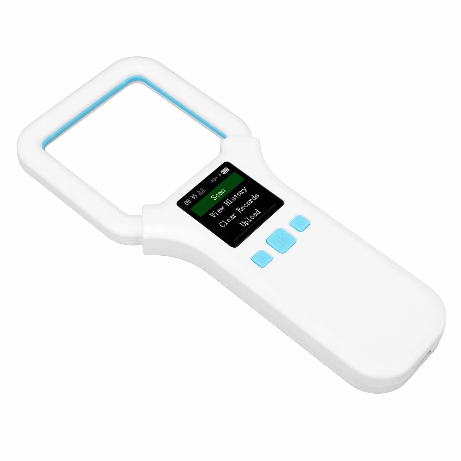 Scanner de puces pour Animaux de Compagnie, 134,2 kHz 125 kHz à Double fréquence Plastique Portable Rechargeable de Recharge de lecteurs d'animaux Distance de Balayage et