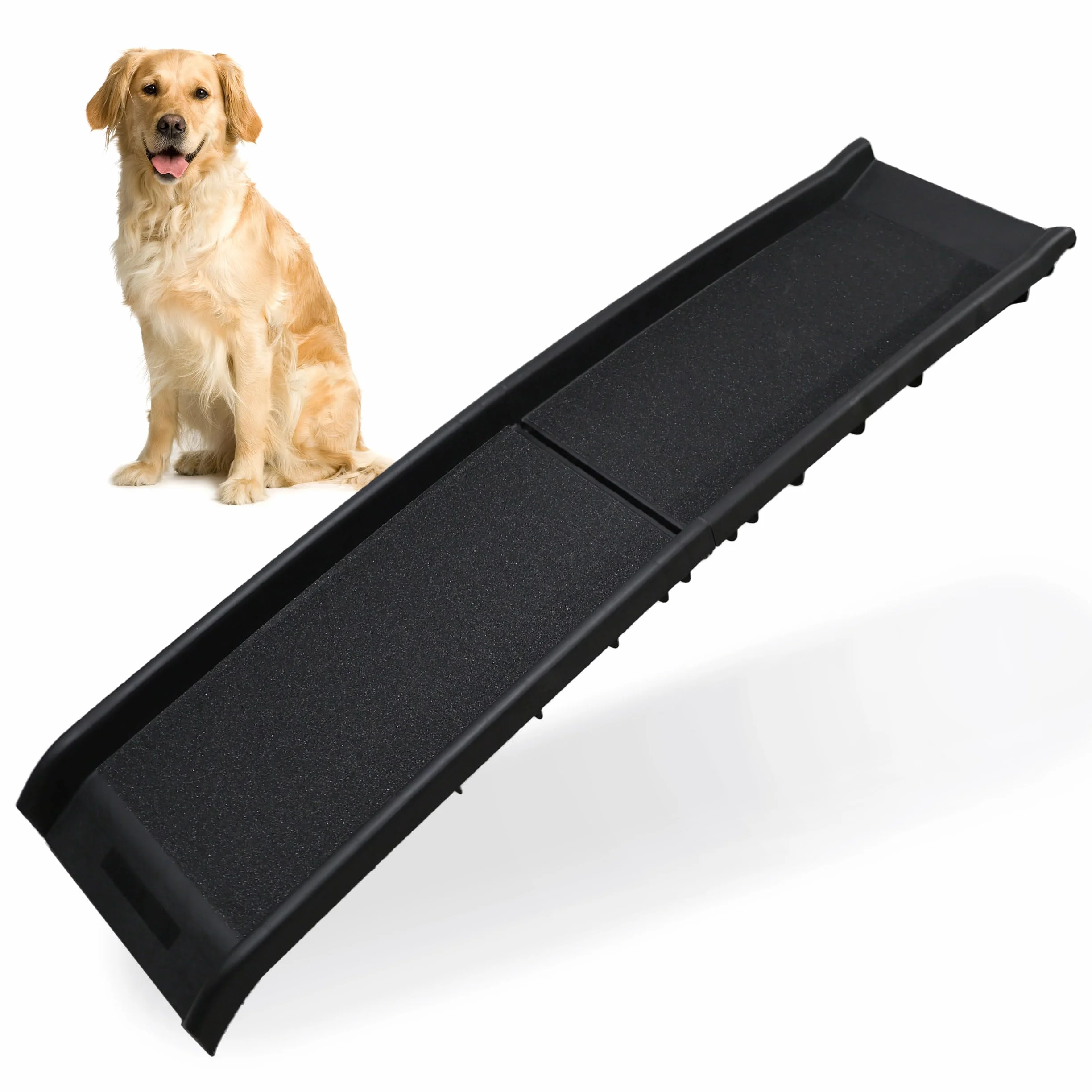 DIVCHI Rampe antidérapante pour Chien Rampes légères et Portables en Plastique Pliable (Noir)
