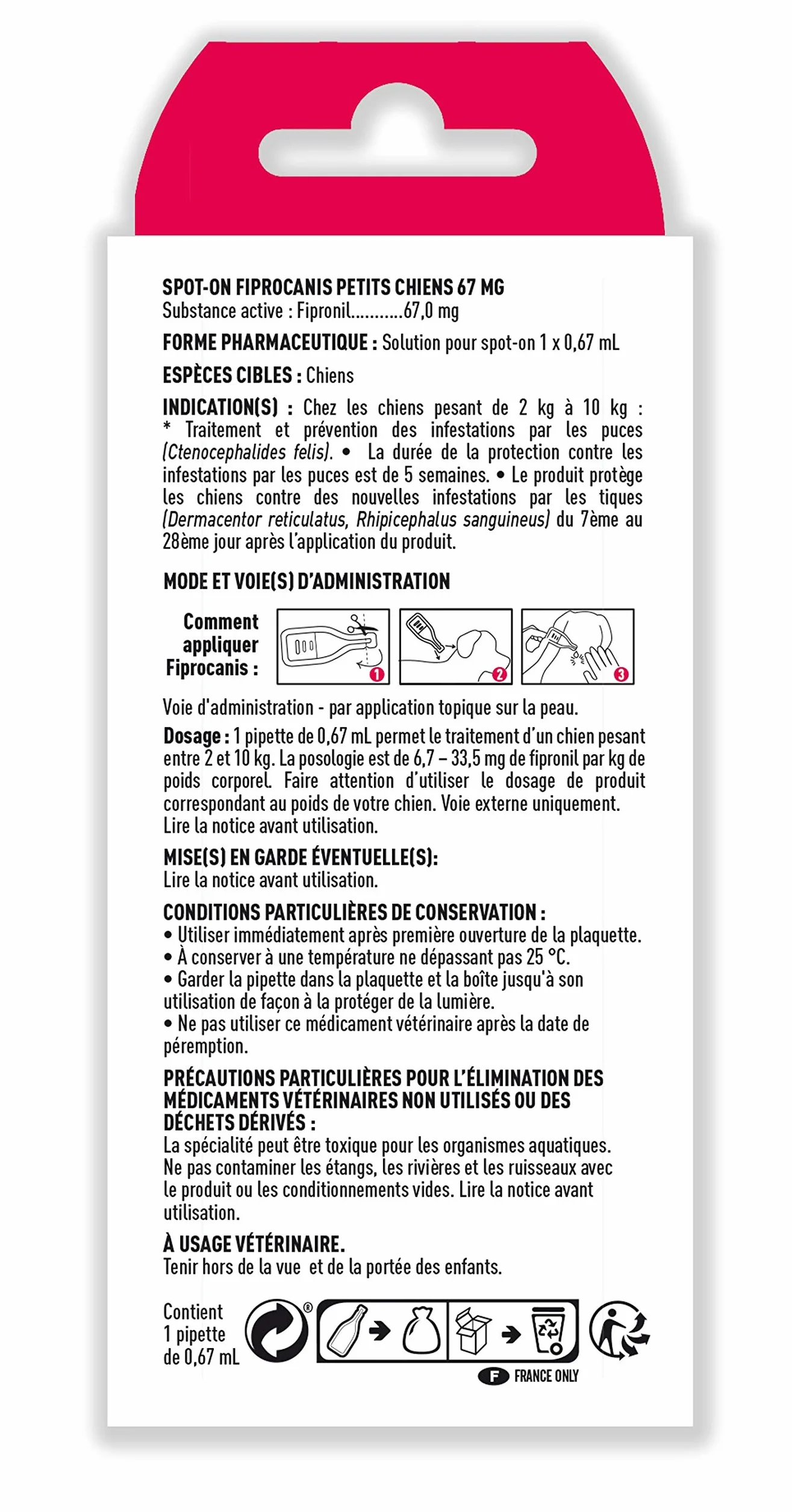 Vétocanis Fiprocanis Pipette Anti-Puces Anti-Tiques Chien 2-10 kg Antiparasitaire