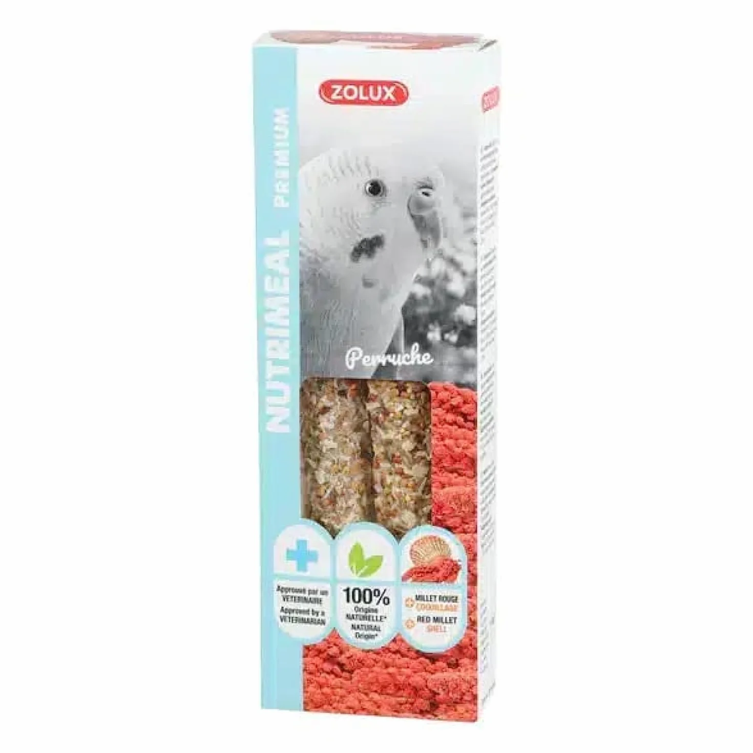 Zolux Friandises 2 Sticks Premium Millet Rouge pour Perruche Oiseaux