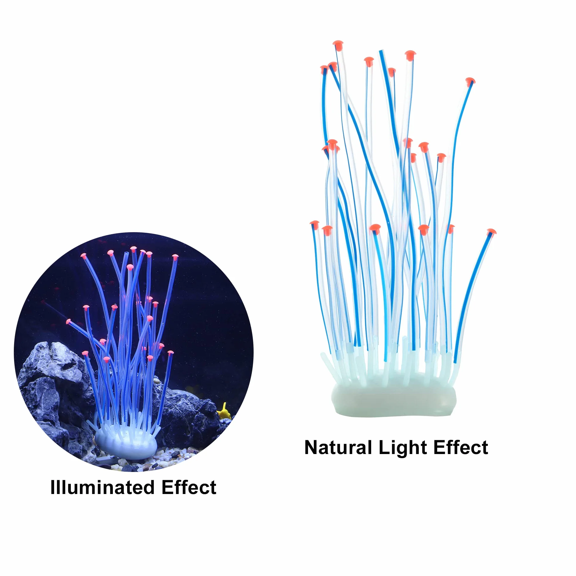 VOCOSTE Aquarium Simulation Corail Mer Oursins Silicone Décoration Bleu