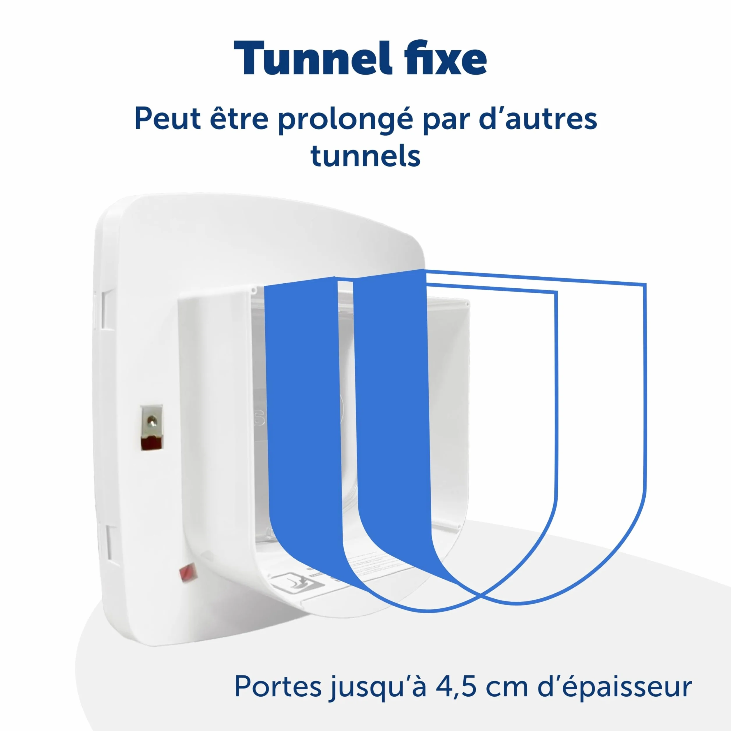 Petsafe Chatière Magnétique Deluxe Staywell pour Chat avec Verrouillage 4 Positions Collier Clé Magnétique Blanc