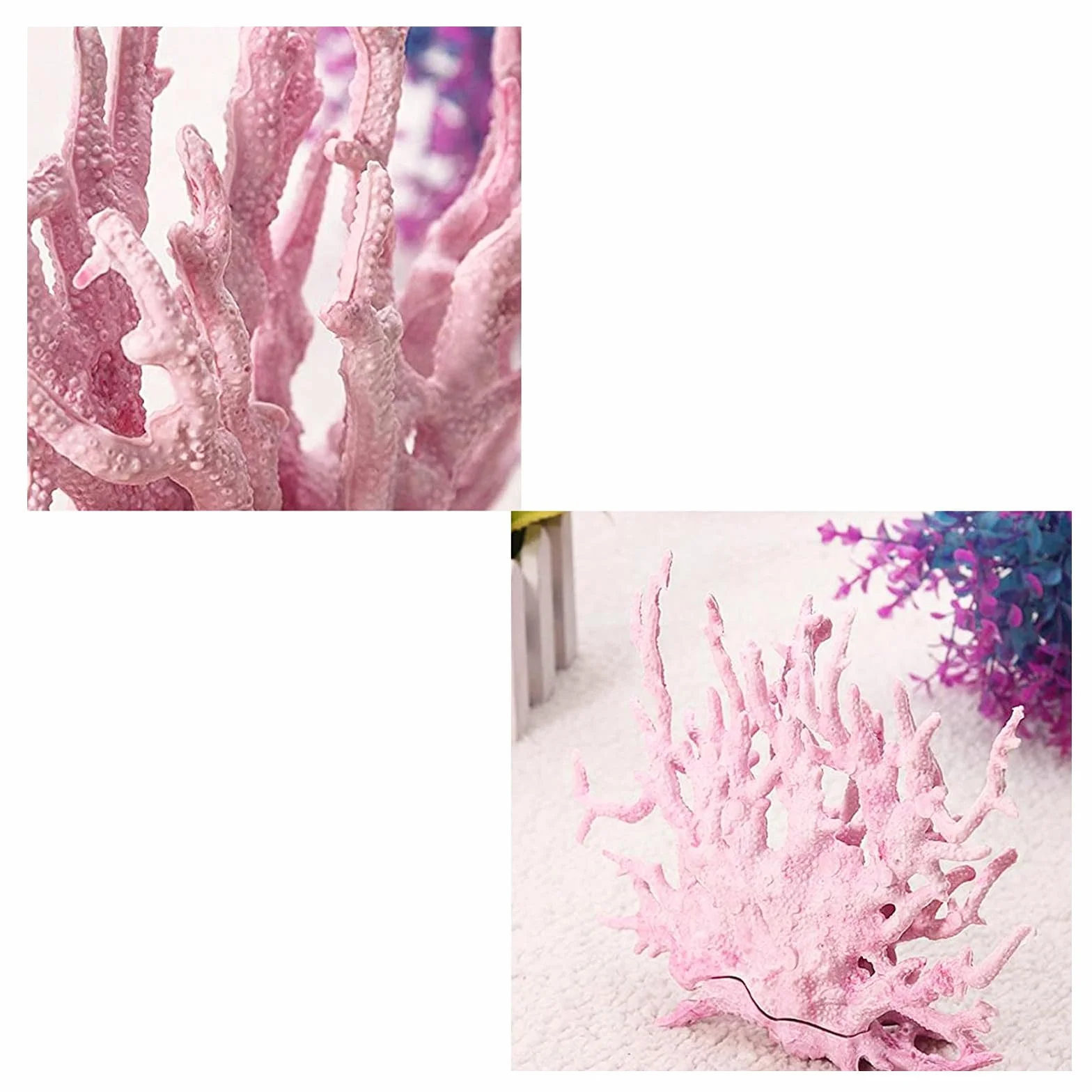 Lot de 2 coraux artificiels pour aquarium - Décoration en plastique - Ornements