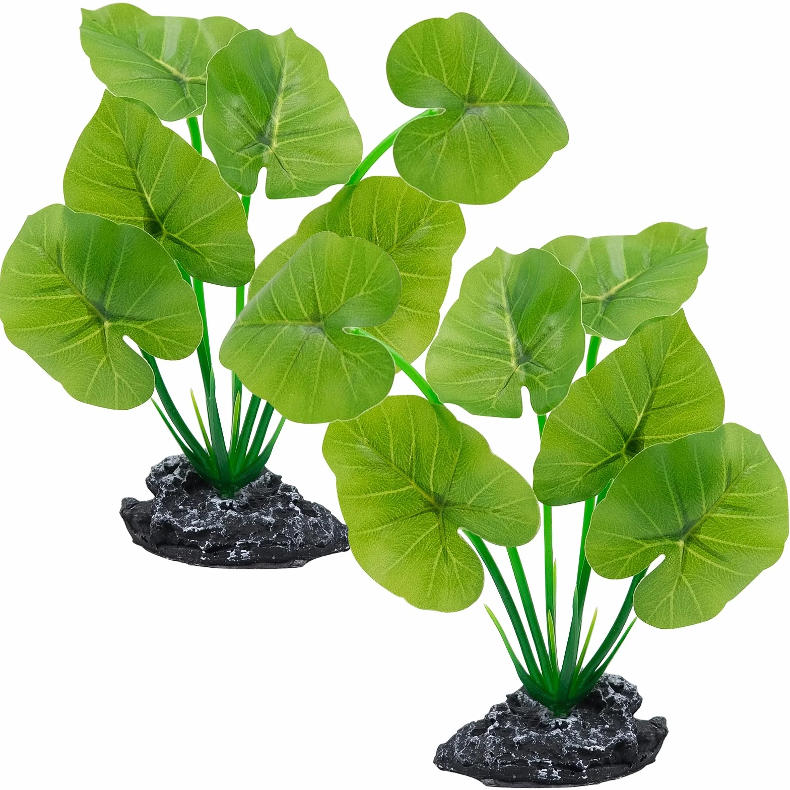 Plante artificielle aquarium terrarium bois flotté socle résine feuilles plastique cachette brise-vue