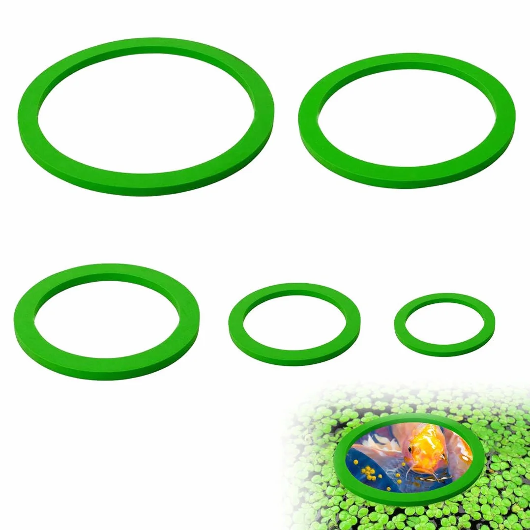 Anneaux Flottantes d'Aquarium en Mousse, Corail Flottant, Anneau d'alimentation Poisson avec Plante pour Aquarium 5 Pièces