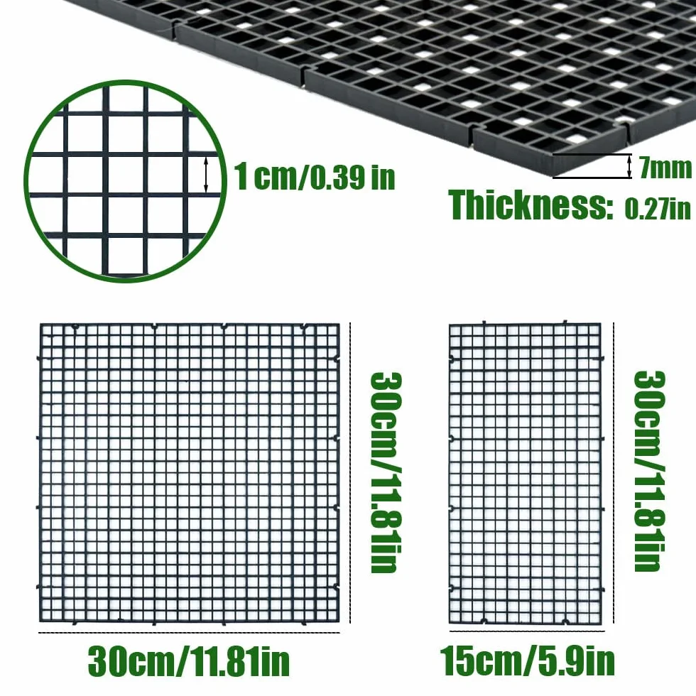 LINLAN 4 pièces grilles en Plastique pour Aquarium 15 x 30 cm Séparateurs Filtration Protection Fond Blanc