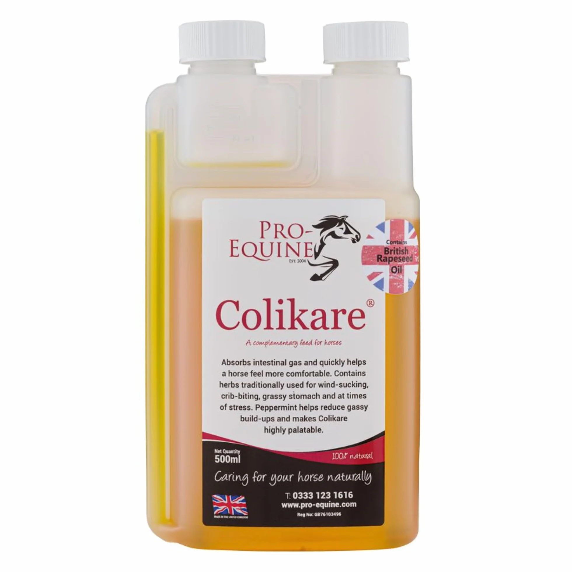 Colikare Supplément pour Coliques de Cheval Soulagement Symptômes Réduction Souffle Crampes Estomac