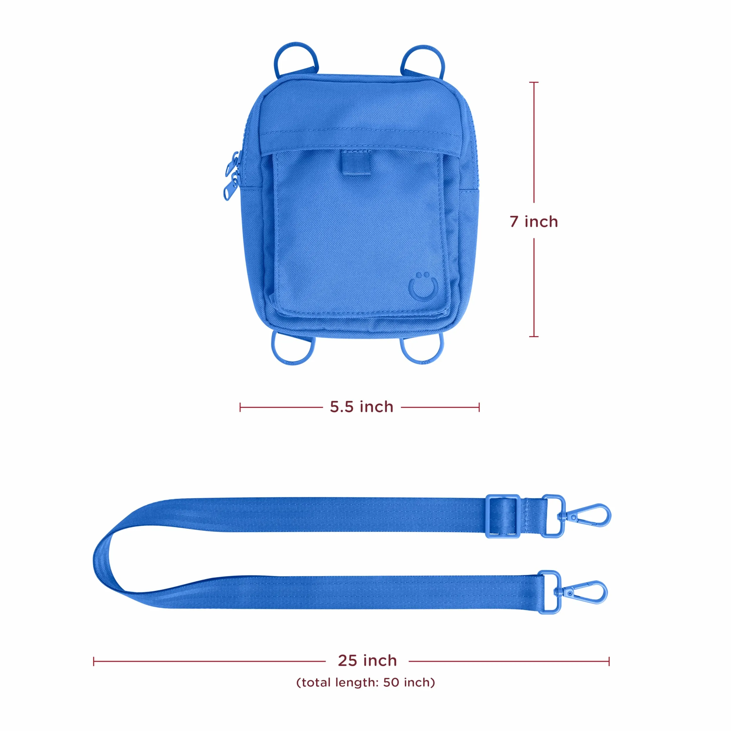 Ubbi Pochette à friandises pour Chien, entraînement Mains Libres, Distributeur de Sacs à déjections Canines intégré, Plusieurs Positions de Sangle réglables, Bleu