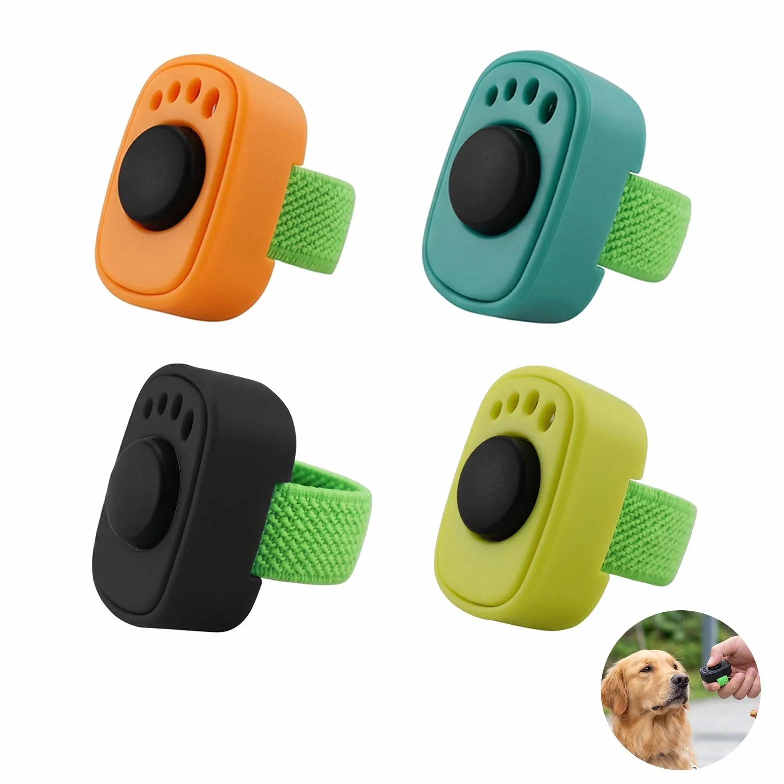 Lot De 4 Clickers De Dressage Pour Chien, Accessoire Pratique Pour Éducation Canine, Clicker À Anneau Pour Doigt, Dressage Chiens Chats Chevaux, Accessoire Pour Chien