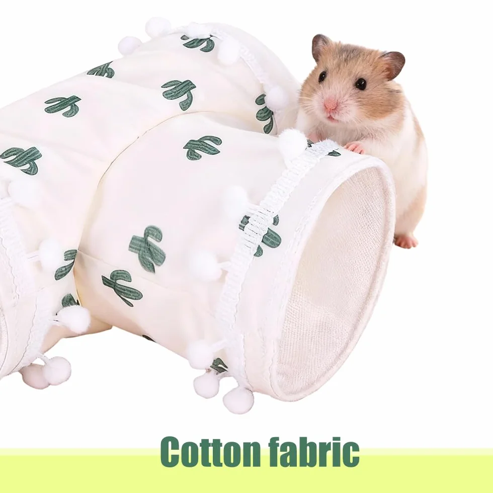 Tunnel a 3 Voies pour Cobayes,Lavable et Pliable,idéal comme Cachette pour Lapins d'Inde,Chinchillas,Hamsters,Lapins,Furets,Rats et Autres Petits Animaux