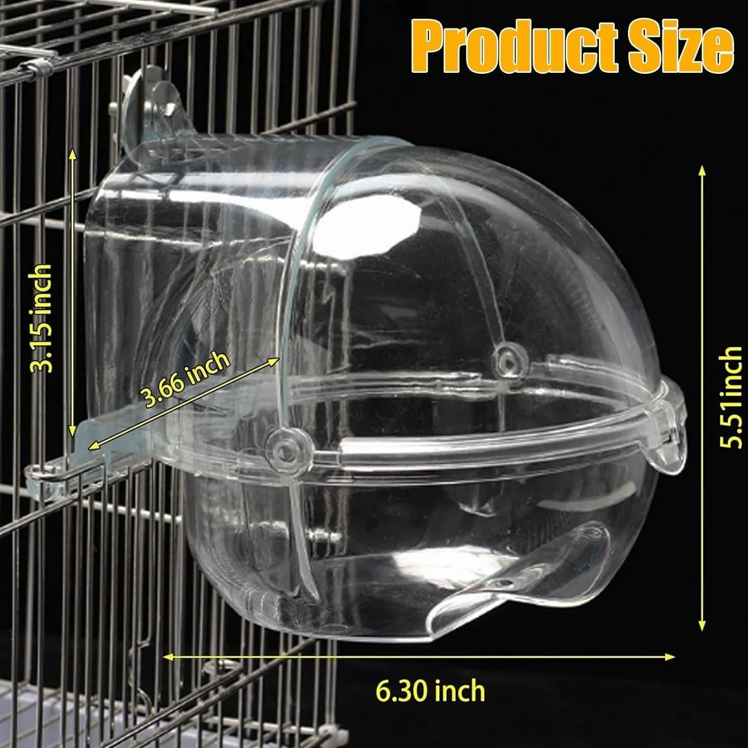 Baignoire pour Oiseaux Transparente pour Cage et Perroquet