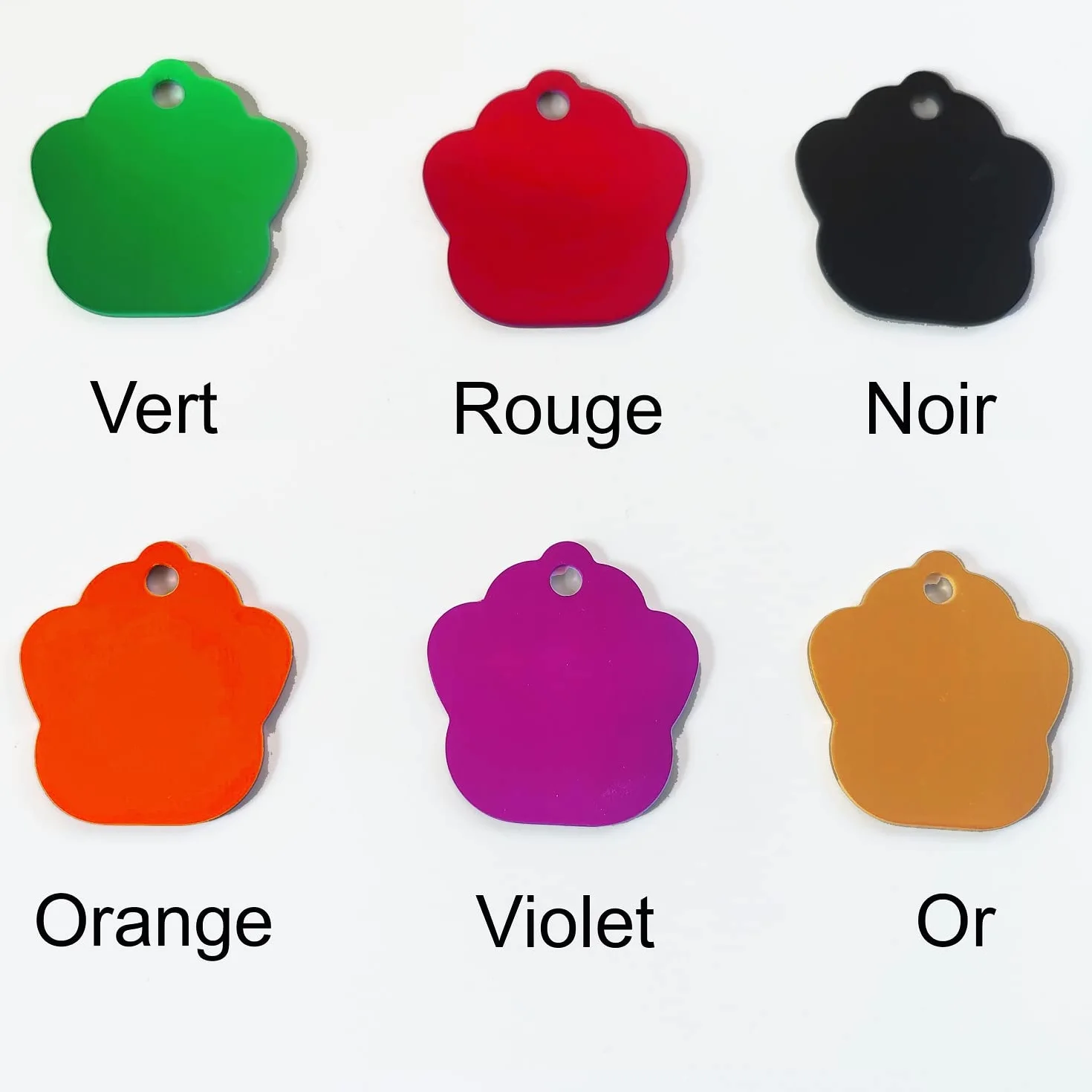 médaille chien et chat gravée personnalisée protection vernis +anneau différents coloris