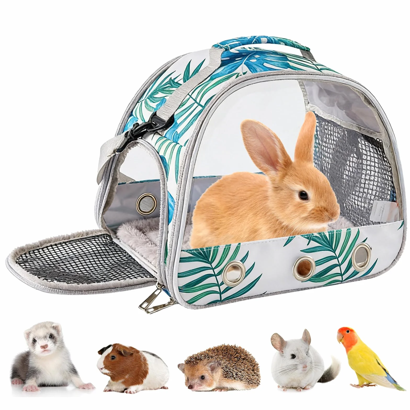 Sac de transport pour animal de compagnie avec coussin, ouverture latérale, pour chat et cochon d'Inde